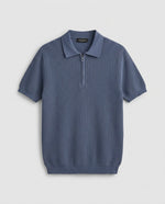 Knitted Quarter Zipper T-Shirt