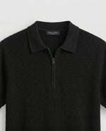 Knitted Quarter Zipper T-Shirt