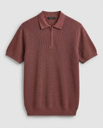 Knitted Quarter Zipper T-Shirt