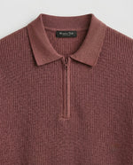 Knitted Quarter Zipper T-Shirt