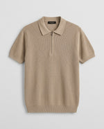 Knitted Quarter Zipper T-Shirt