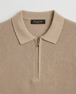 Knitted Quarter Zipper T-Shirt