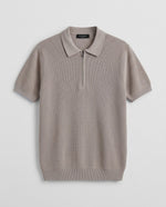 Knitted Quarter Zipper T-Shirt