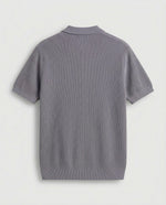 Knitted Quarter Zipper T-Shirt