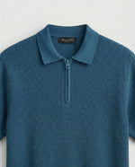 Knitted Quarter Zipper T-Shirt