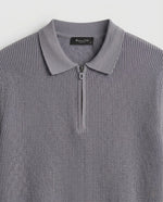 Knitted Quarter Zipper T-Shirt