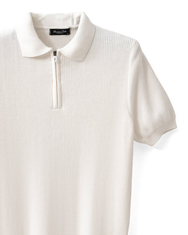 Knitted Zip Polo T-Shirt