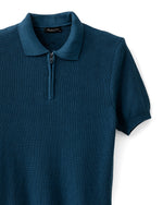 Knitted Zip Polo T-Shirt